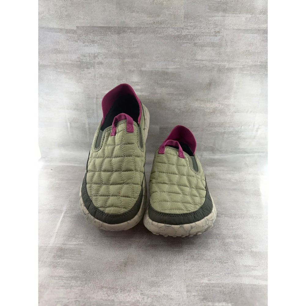 Merrell Hut Moc 2 Women Sz 8 Olive Green Magenta Quilted Slip On Shoes J004678